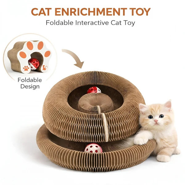 Foldable Accordion Cat Scratcher Toy Set