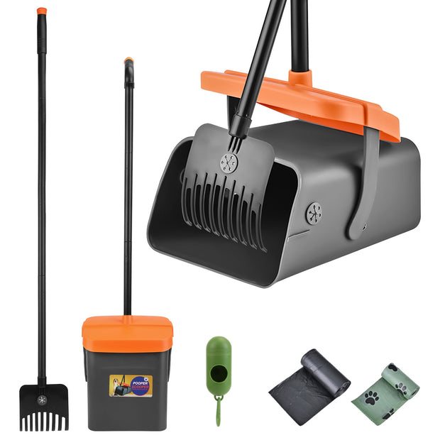 Long-Handle Dog Poop Scooper & Waste Bag Set